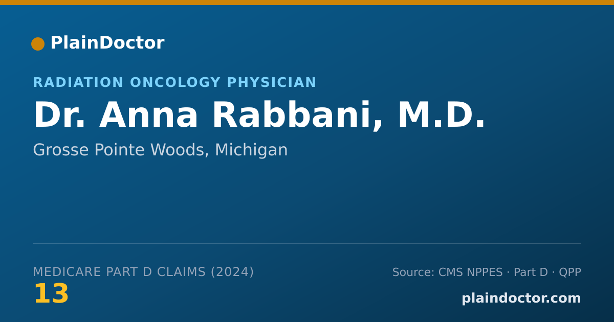 Shareable card for Anna Rabbani, M.D. - Radiation Oncology Physician, Grosse Pointe Woods, MI