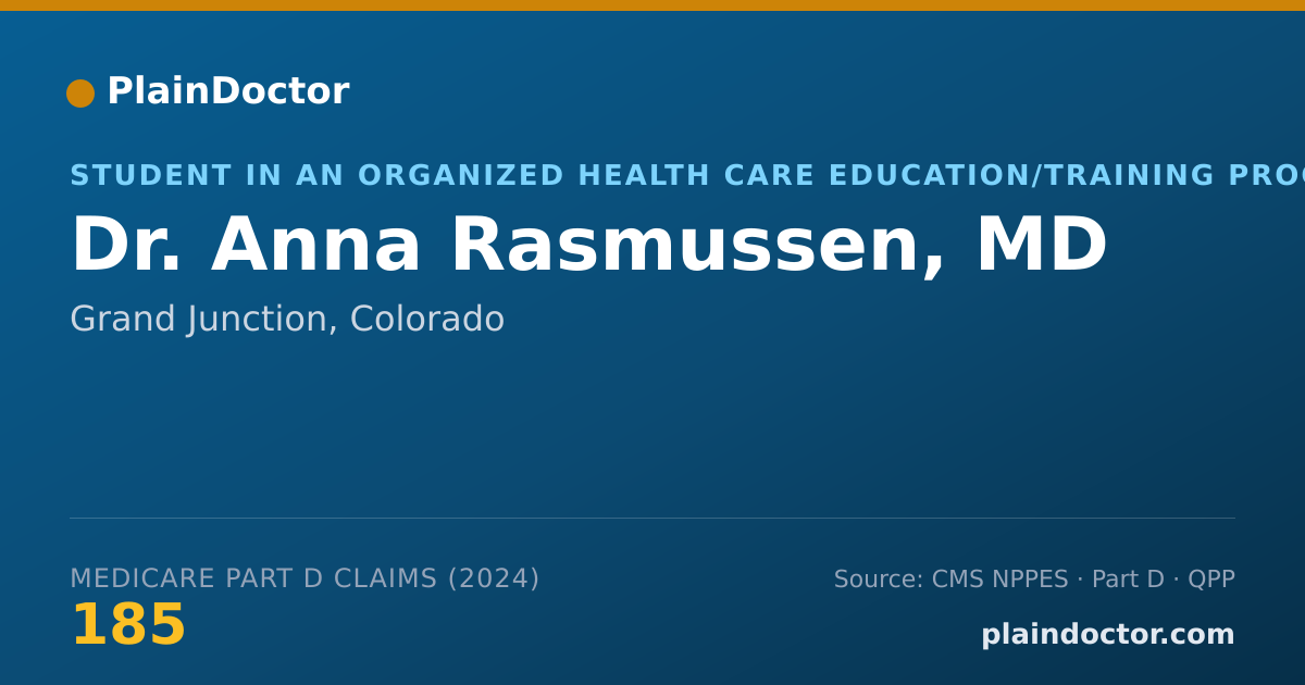 Shareable card for Anna Rasmussen, MD - Student in an Organized Health Care Education/Training Program, Grand Junction, CO