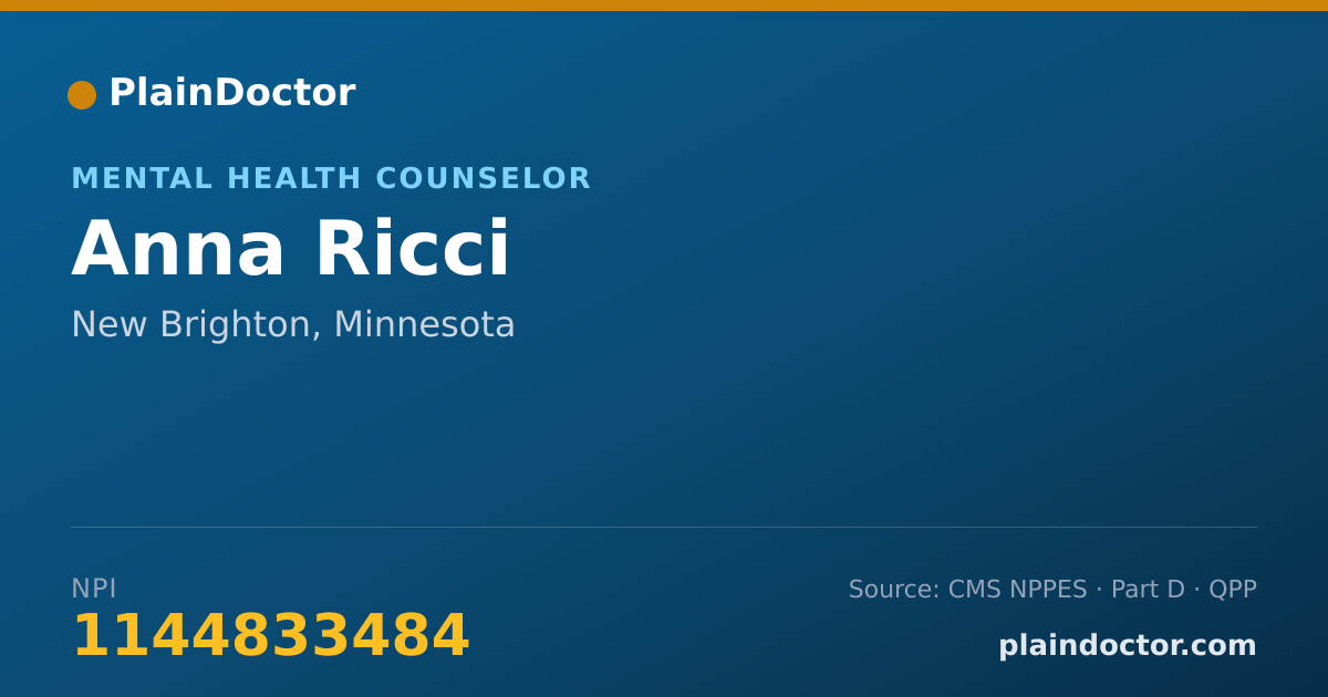 Shareable card for Anna Ricci - Mental Health Counselor, New Brighton, MN