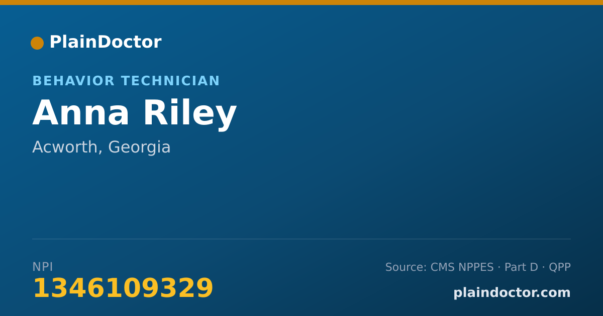Shareable card for Anna Riley - Behavior Technician, Acworth, GA
