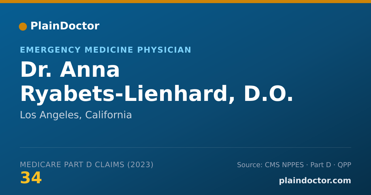 Shareable card for Anna Ryabets-Lienhard, D.O. - Emergency Medicine Physician, Los Angeles, CA