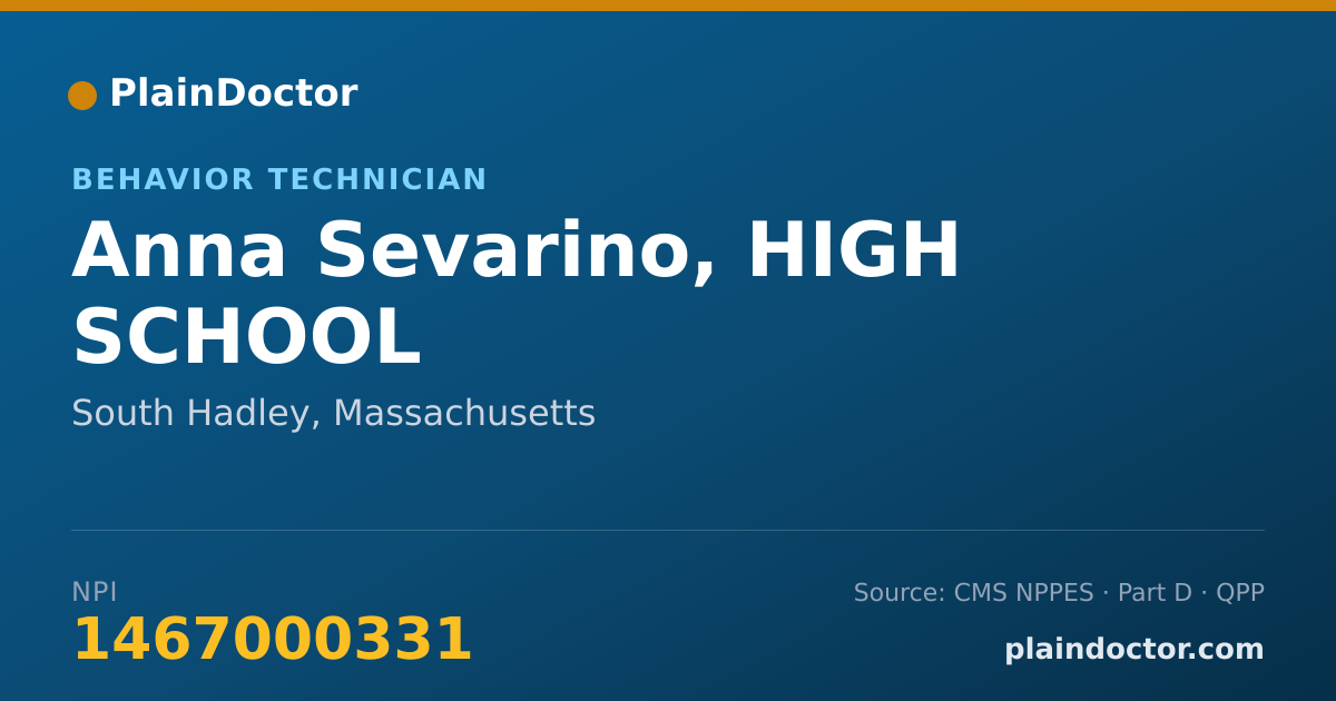 Shareable card for Anna Sevarino, HIGH SCHOOL - Behavior Technician, South Hadley, MA