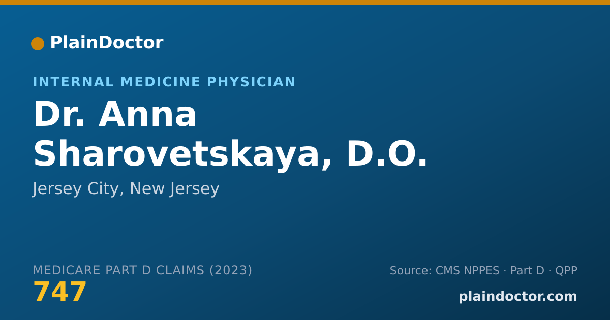 Shareable card for Anna Sharovetskaya, D.O. - Internal Medicine Physician, Jersey City, NJ