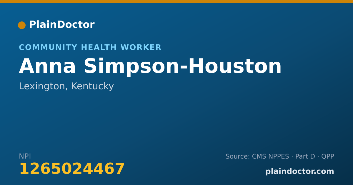 Shareable card for Anna Simpson-Houston - Community Health Worker, Lexington, KY
