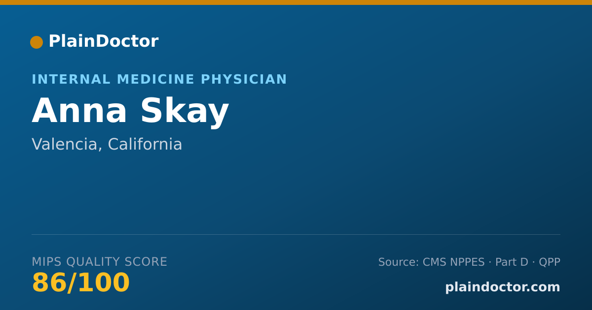 Shareable card for Anna Skay - Internal Medicine Physician, Valencia, CA