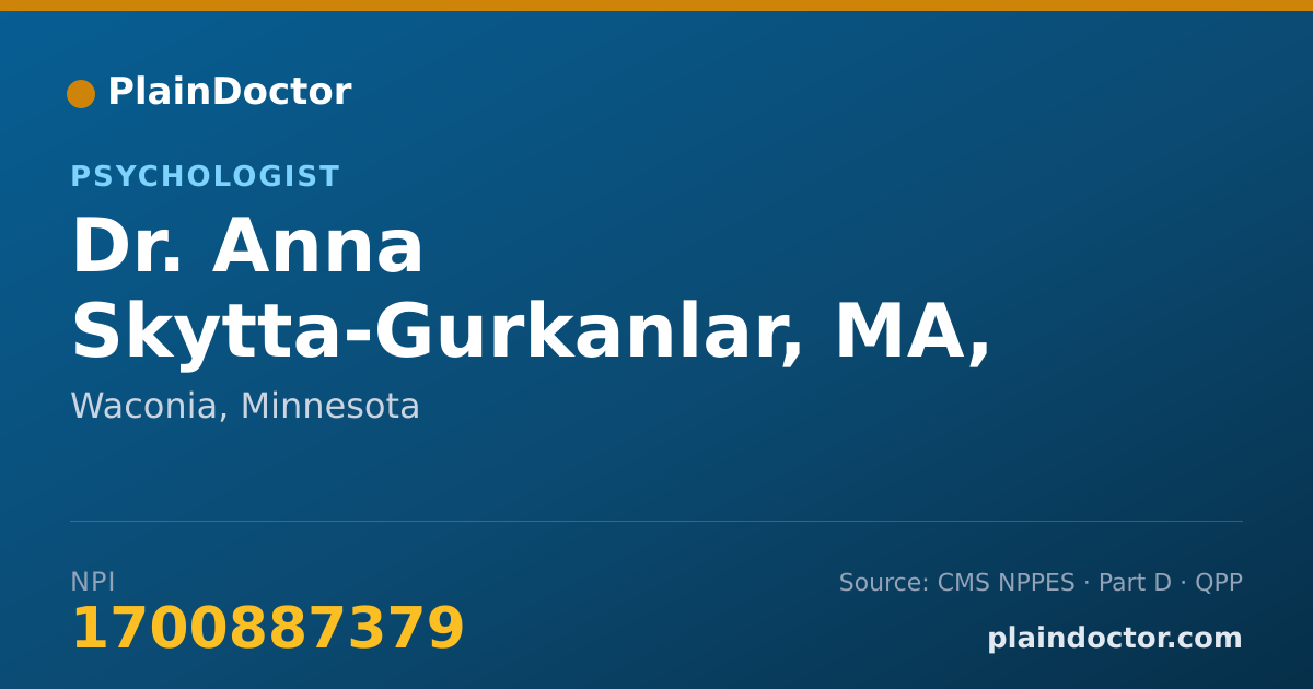 Shareable card for Anna Skytta-Gurkanlar, MA, LP - Psychologist, Waconia, MN