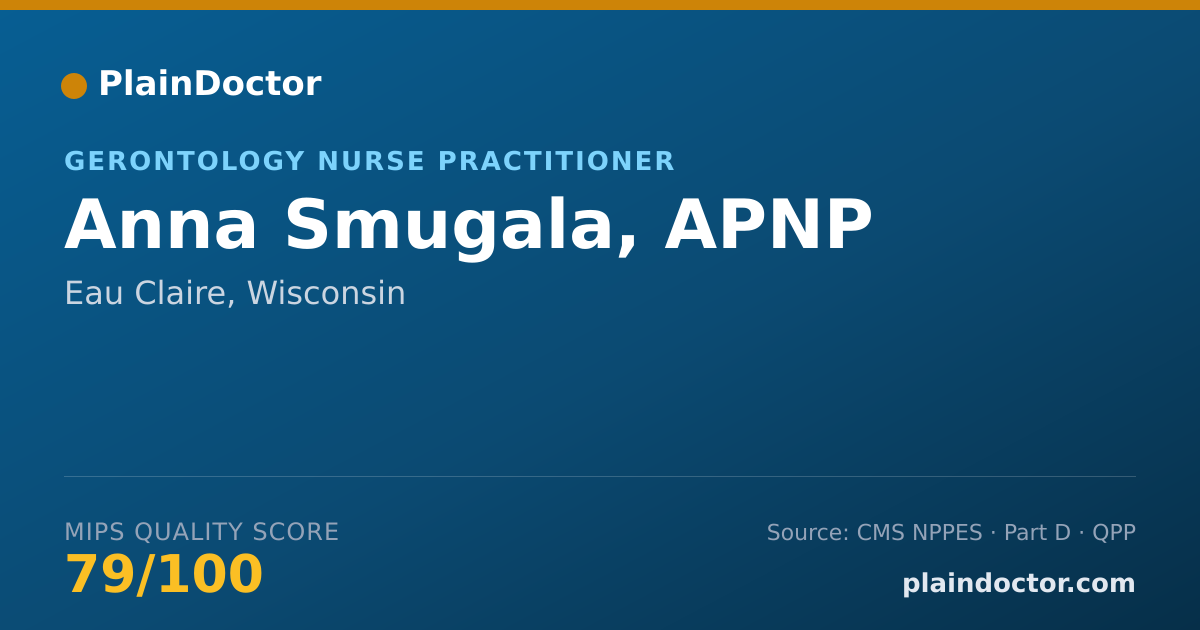 Shareable card for Anna Smugala, APNP - Gerontology Nurse Practitioner, Eau Claire, WI