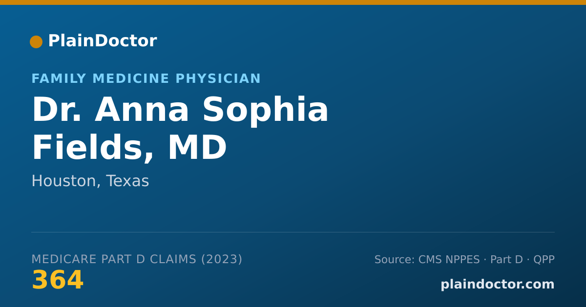 Shareable card for Anna Sophia Fields, MD - Family Medicine Physician, Houston, TX