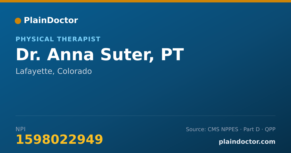Shareable card for Anna Suter, PT - Physical Therapist, Lafayette, CO