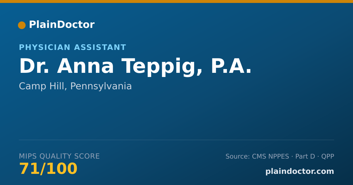 Shareable card for Anna Teppig, P.A. - Physician Assistant, Camp Hill, PA