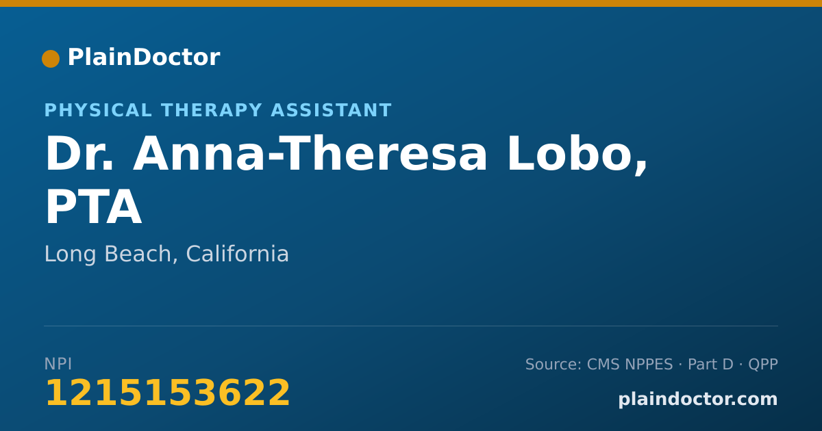 Shareable card for Anna-Theresa Lobo, PTA - Physical Therapy Assistant, Long Beach, CA