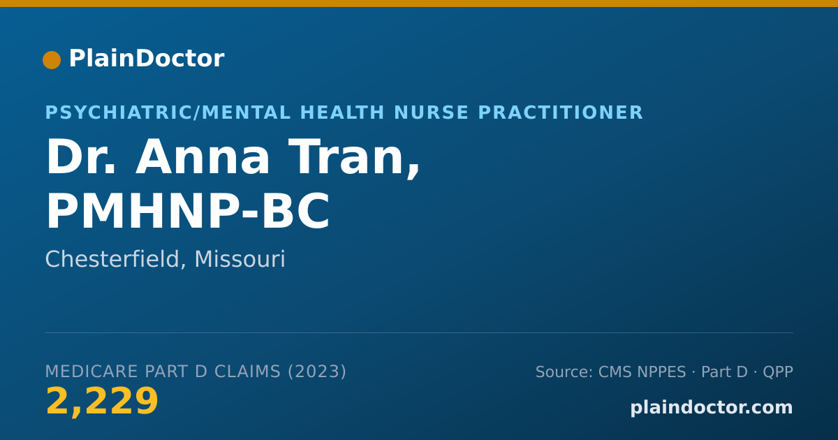 Shareable card for Anna Tran, PMHNP-BC - Psychiatric/Mental Health Nurse Practitioner, Chesterfield, MO