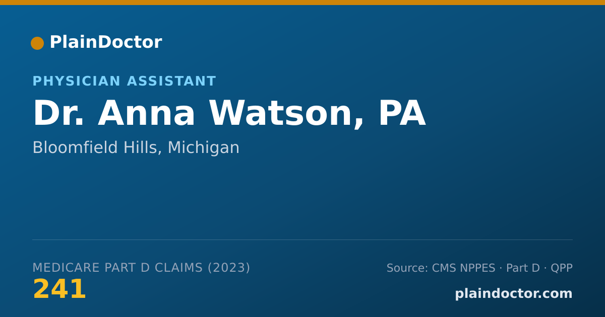 Shareable card for Anna Watson, PA - Physician Assistant, Bloomfield Hills, MI