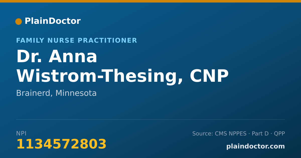 Shareable card for Anna Wistrom-Thesing, CNP - Family Nurse Practitioner, Brainerd, MN