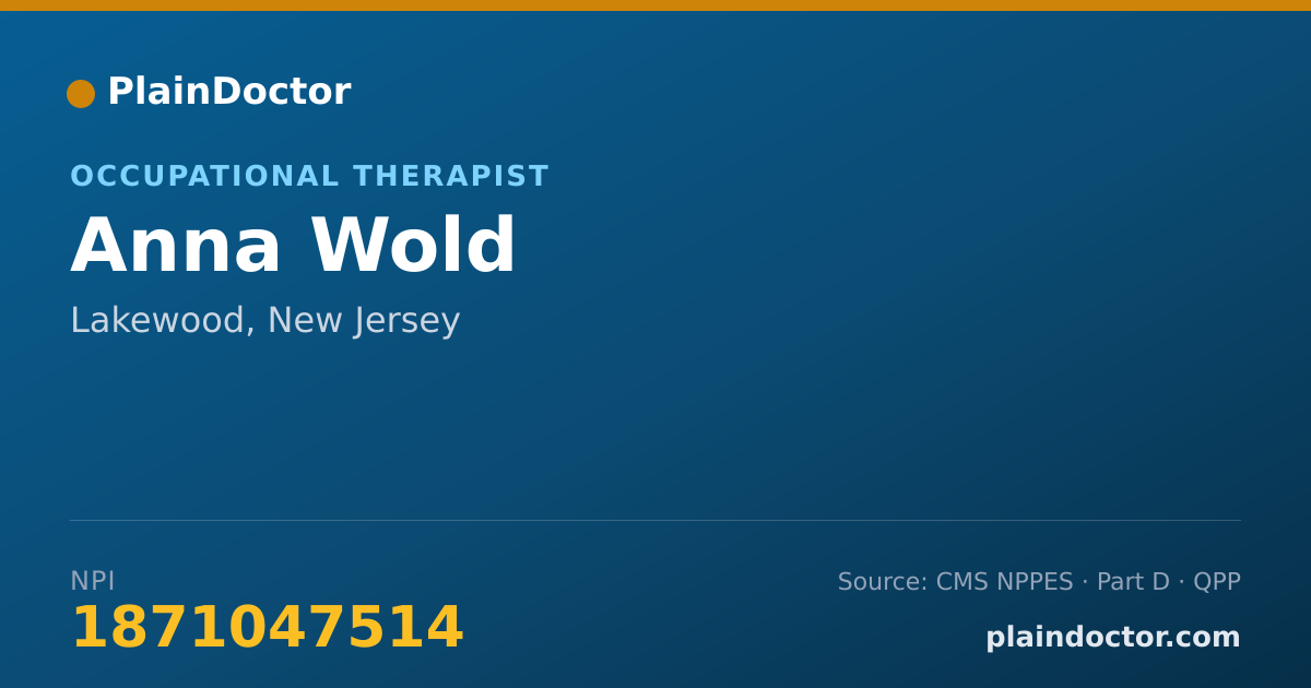 Shareable card for Anna Wold - Occupational Therapist, Lakewood, NJ