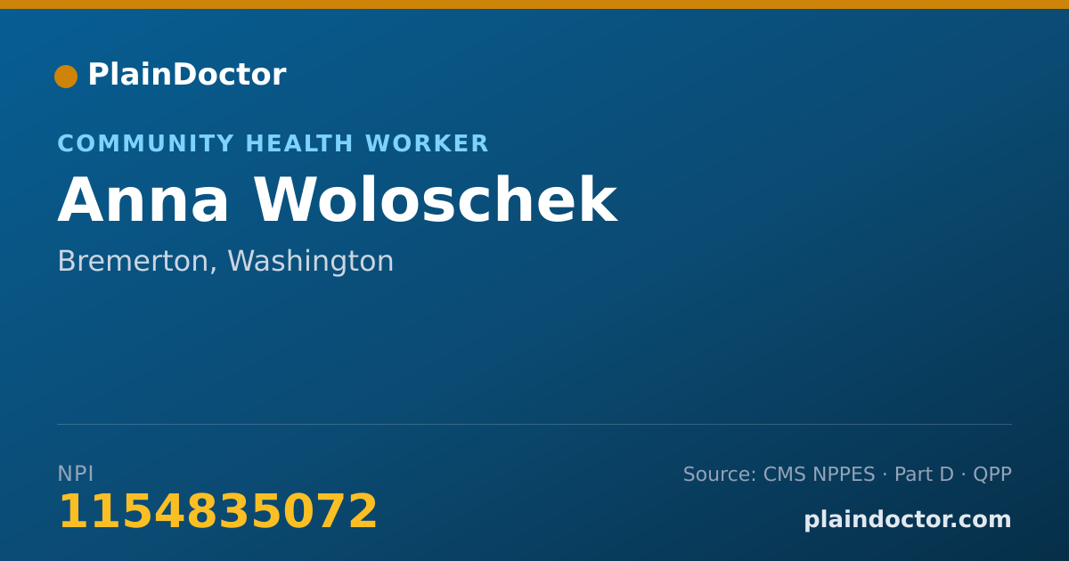 Shareable card for Anna Woloschek - Community Health Worker, Bremerton, WA
