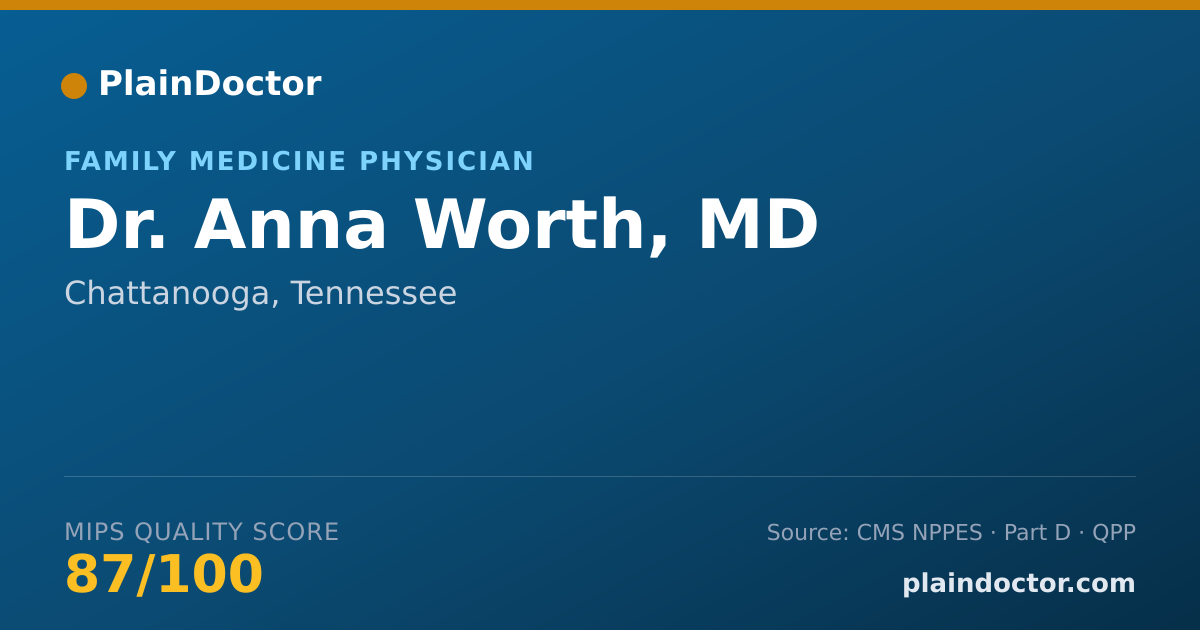 Shareable card for Anna Worth, MD - Family Medicine Physician, Chattanooga, TN