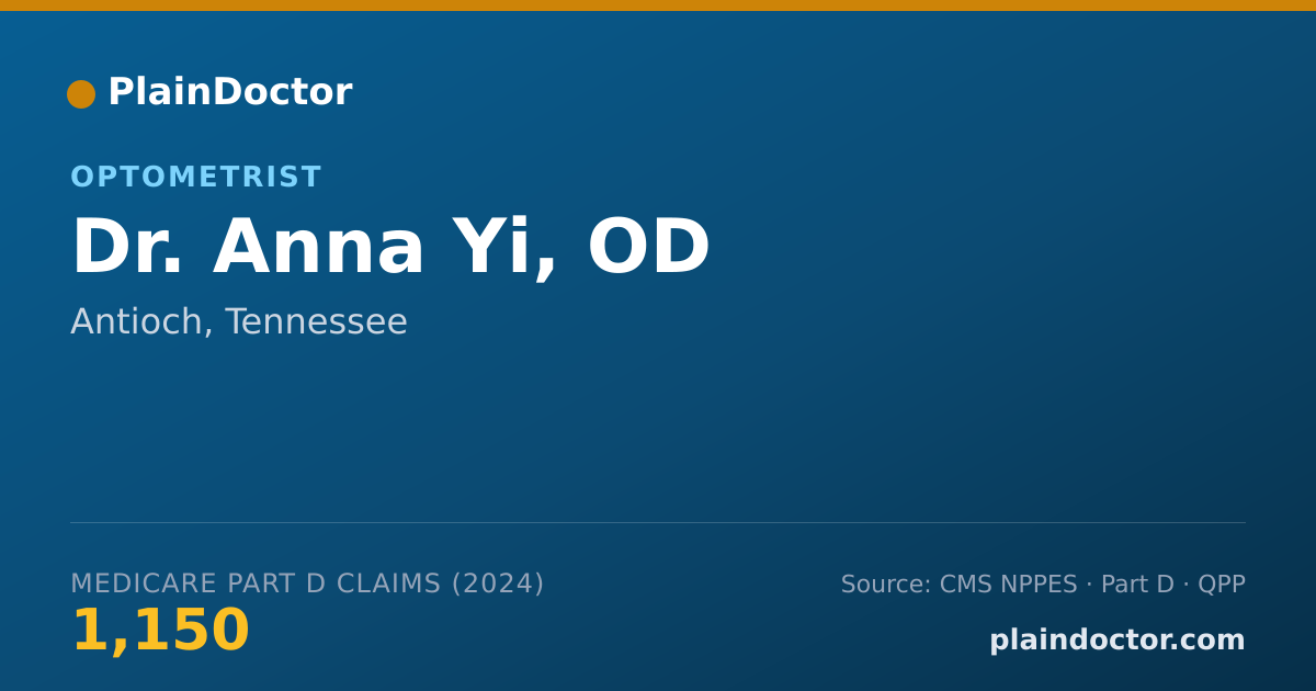 Shareable card for Anna Yi, OD - Optometrist, Antioch, TN