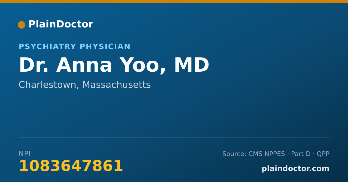 Shareable card for Anna Yoo, MD - Psychiatry Physician, Charlestown, MA