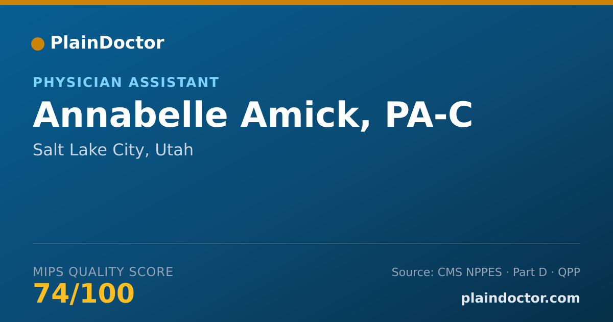 Shareable card for Annabelle Amick, PA-C - Physician Assistant, Salt Lake City, UT