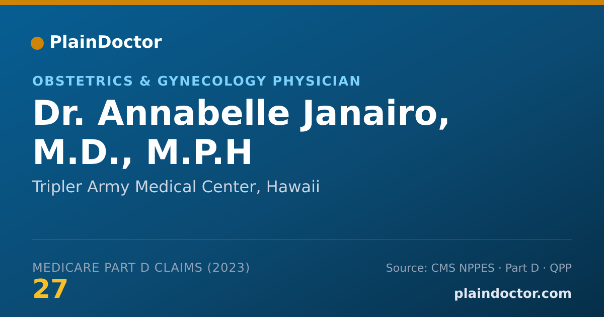 Shareable card for Annabelle Janairo, M.D., M.P.H - Obstetrics & Gynecology Physician, Tripler Army Medical Center, HI