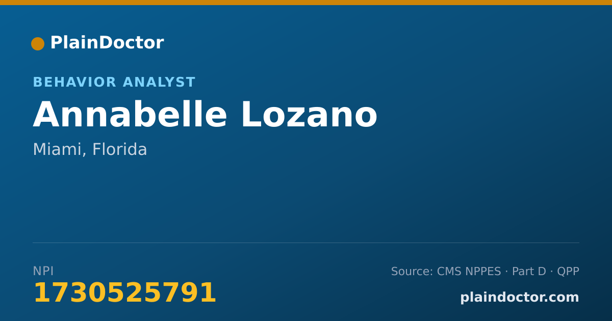 Shareable card for Annabelle Lozano - Behavior Analyst, Miami, FL
