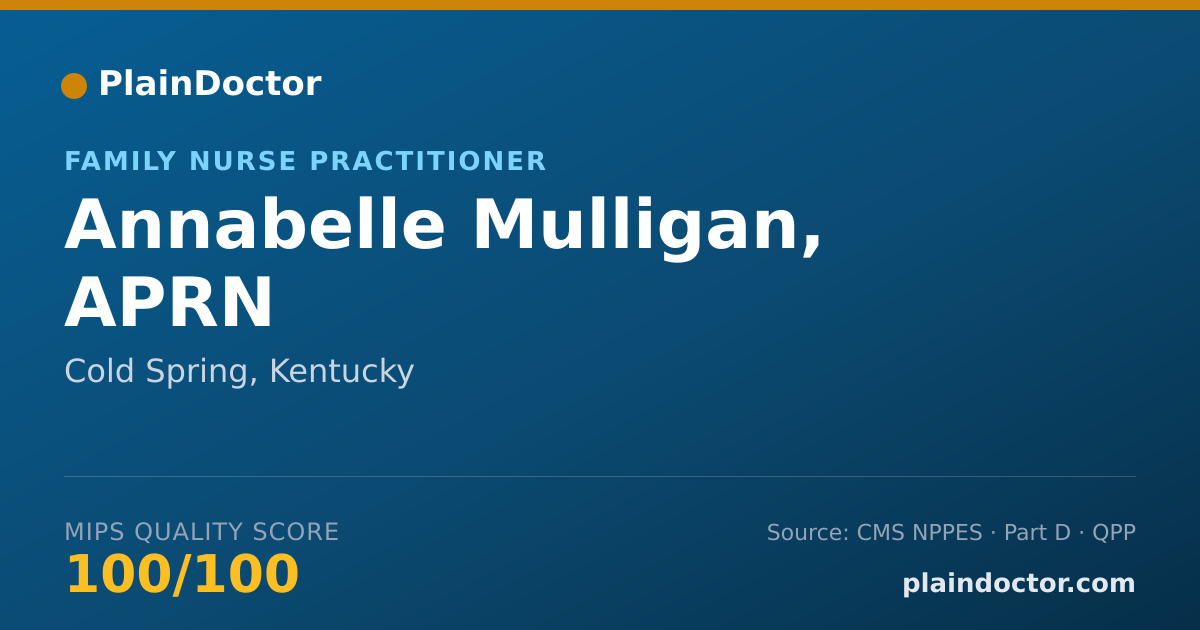 Shareable card for Annabelle Mulligan, APRN - Family Nurse Practitioner, Cold Spring, KY