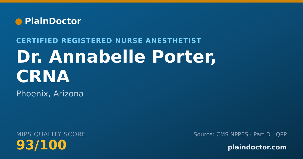 Shareable card for Annabelle Porter, CRNA - Certified Registered Nurse Anesthetist, Phoenix, AZ
