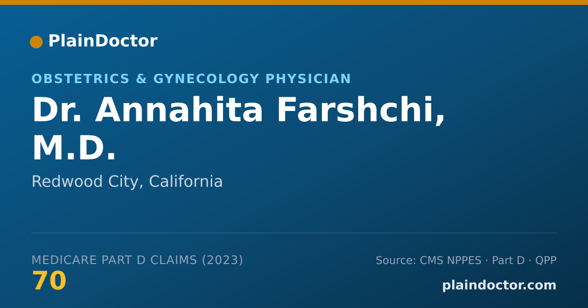 Shareable card for Annahita Farshchi, M.D. - Obstetrics & Gynecology Physician, Redwood City, CA