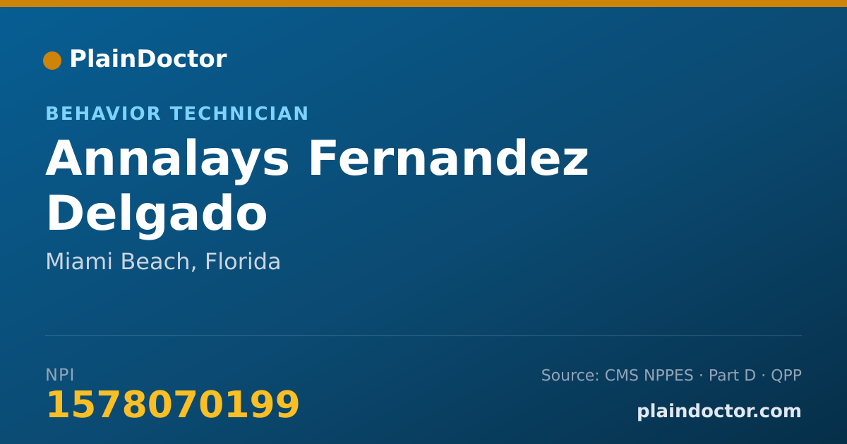 Shareable card for Annalays Fernandez Delgado - Behavior Technician, Miami Beach, FL