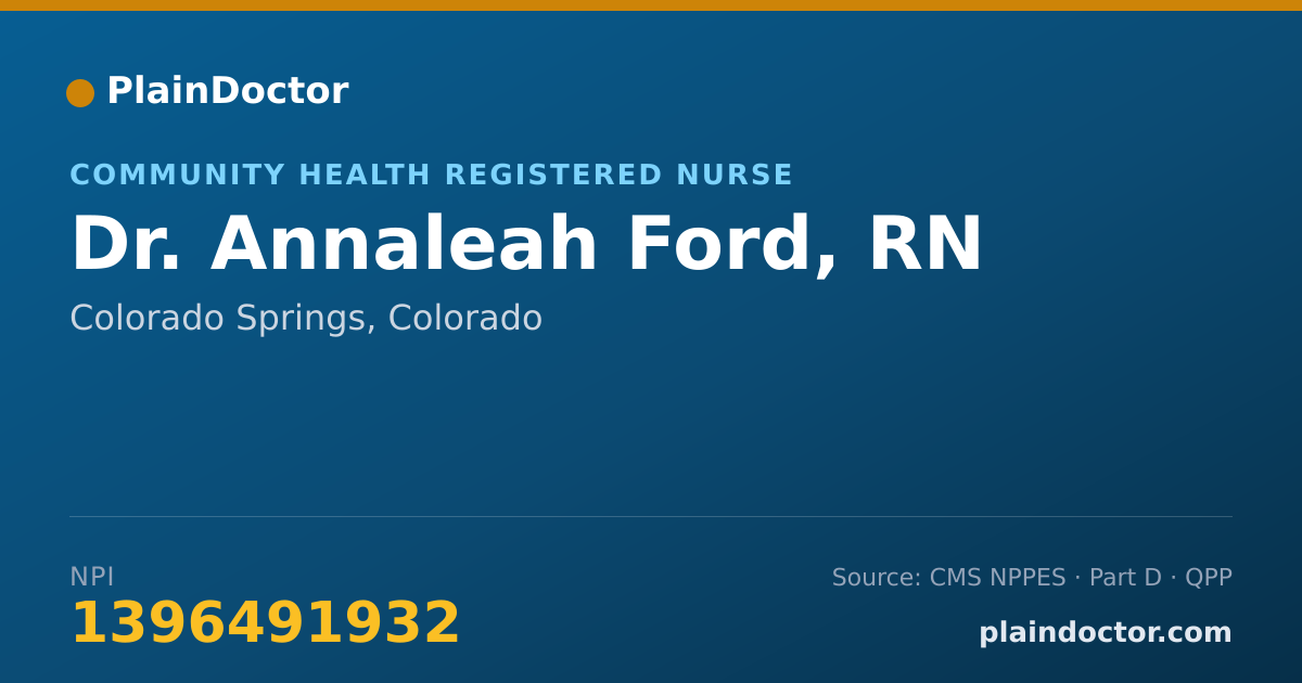 Shareable card for Annaleah Ford, RN - Community Health Registered Nurse, Colorado Springs, CO