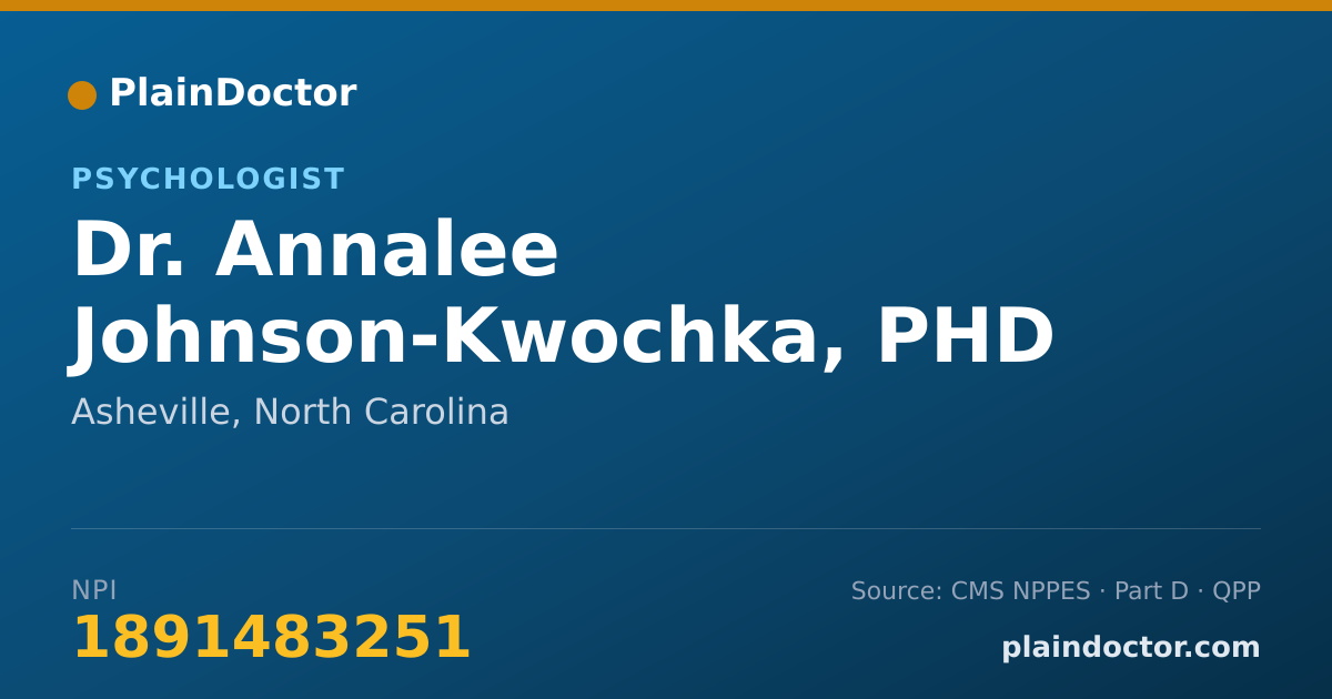 Shareable card for Annalee Johnson-Kwochka, PHD PSYCHOLOGIST - Psychologist, Asheville, NC