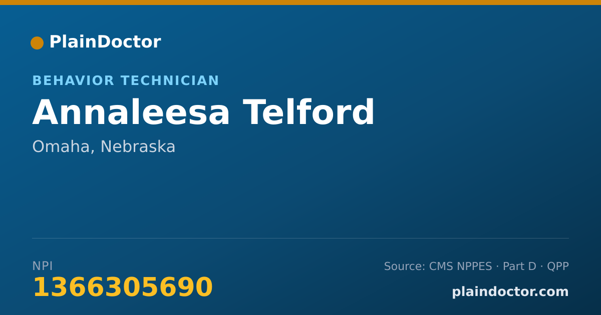 Shareable card for Annaleesa Telford - Behavior Technician, Omaha, NE