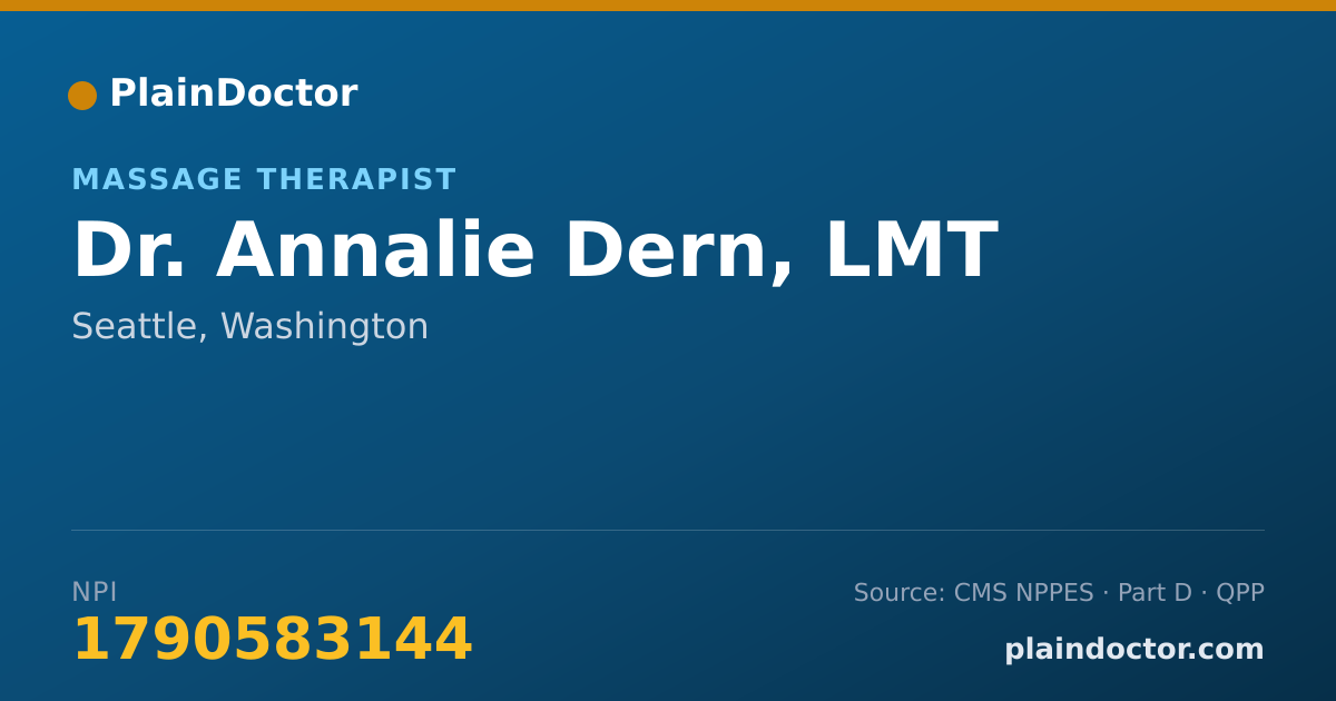 Shareable card for Annalie Dern, LMT - Massage Therapist, Seattle, WA