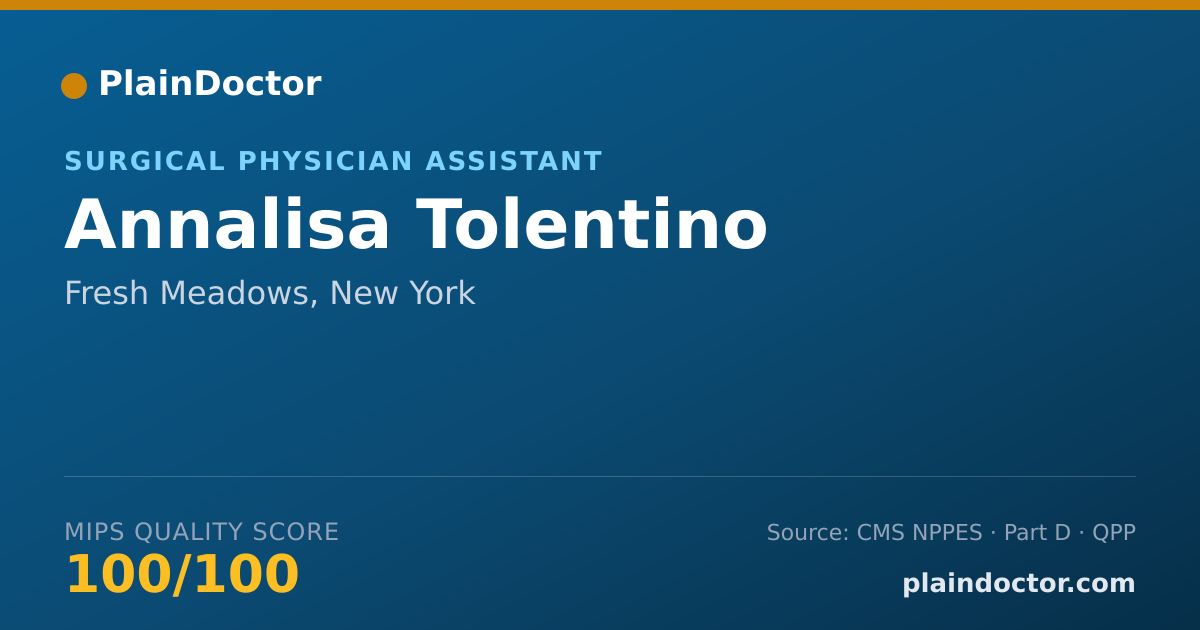 Shareable card for Annalisa Tolentino - Surgical Physician Assistant, Fresh Meadows, NY