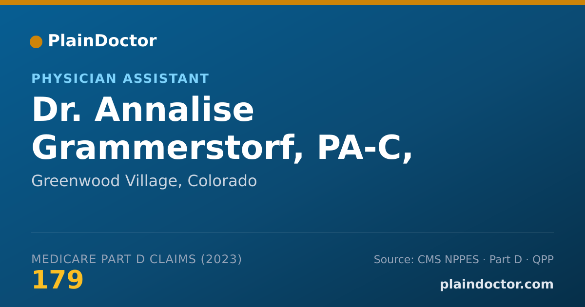 Shareable card for Annalise Grammerstorf, PA-C, MPH - Physician Assistant, Greenwood Village, CO