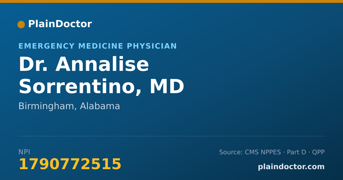 Shareable card for Annalise Sorrentino, MD - Emergency Medicine Physician, Birmingham, AL