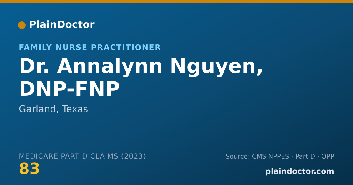 Shareable card for Annalynn Nguyen, DNP-FNP - Family Nurse Practitioner, Garland, TX
