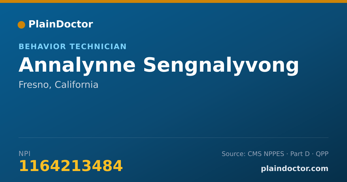 Shareable card for Annalynne Sengnalyvong - Behavior Technician, Fresno, CA