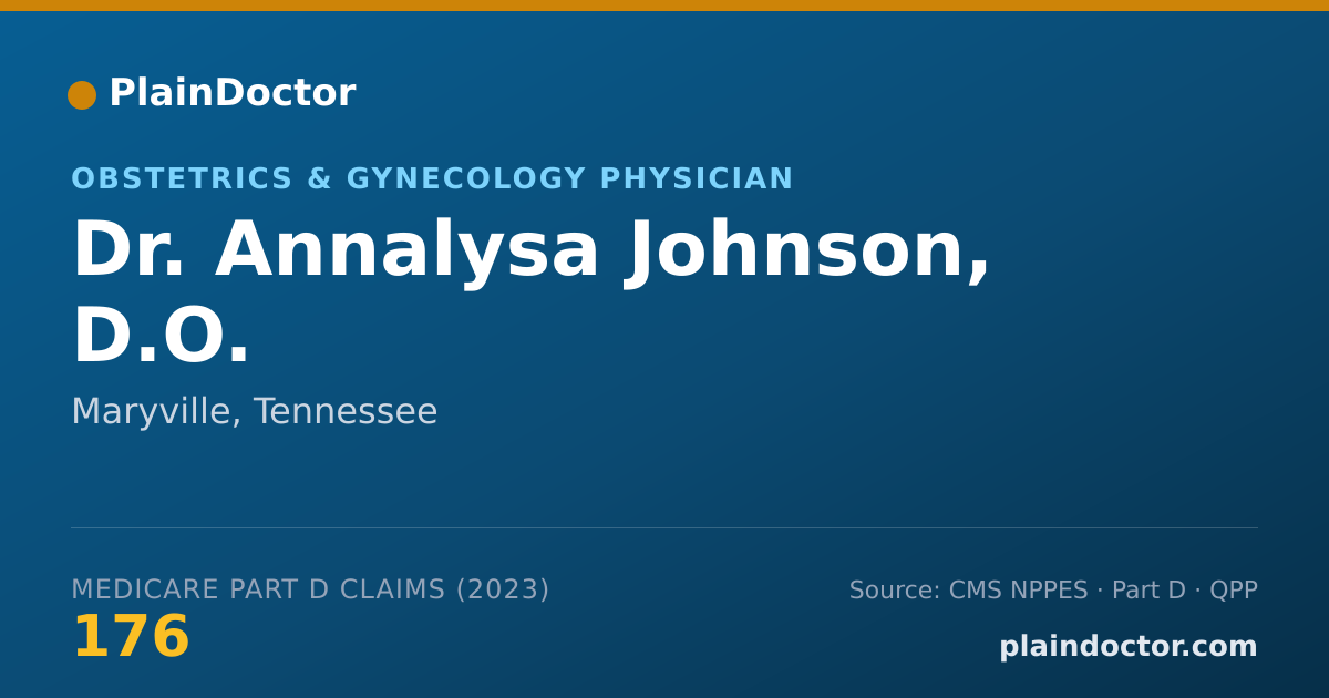 Shareable card for Annalysa Johnson, D.O. - Obstetrics & Gynecology Physician, Maryville, TN