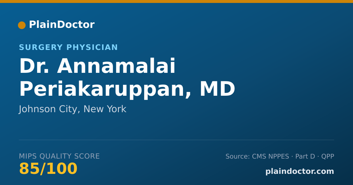Shareable card for Annamalai Periakaruppan, MD - Surgery Physician, Johnson City, NY