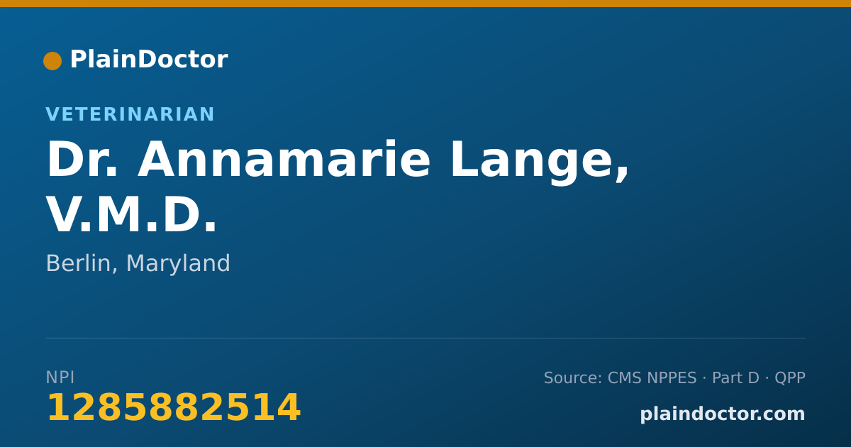 Shareable card for Annamarie Lange, V.M.D. - Veterinarian, Berlin, MD