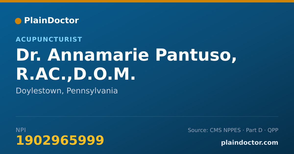 Shareable card for Annamarie Pantuso, R.AC.,D.O.M. - Acupuncturist, Doylestown, PA