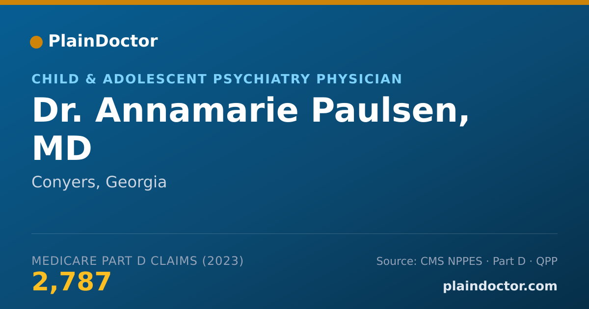 Shareable card for Annamarie Paulsen, MD - Child & Adolescent Psychiatry Physician, Conyers, GA