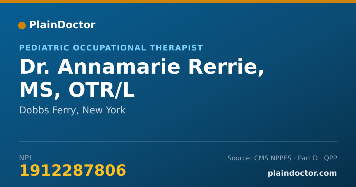 Shareable card for Annamarie Rerrie, MS, OTR/L - Pediatric Occupational Therapist, Dobbs Ferry, NY