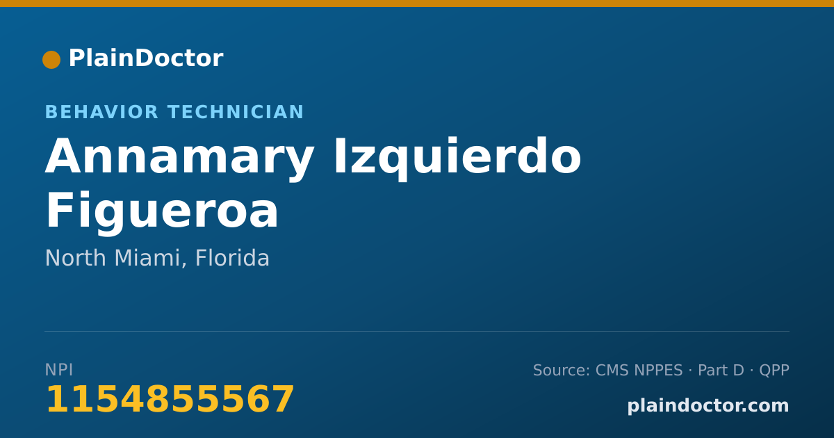 Shareable card for Annamary Izquierdo Figueroa - Behavior Technician, North Miami, FL