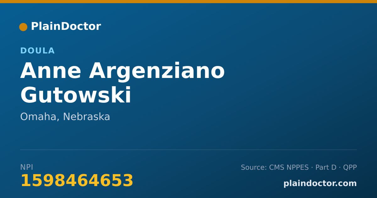 Shareable card for Anne Argenziano Gutowski - Doula, Omaha, NE