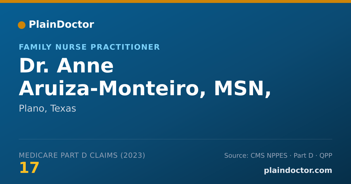 Shareable card for Anne Aruiza-Monteiro, MSN, RN, FNP-BC - Family Nurse Practitioner, Plano, TX