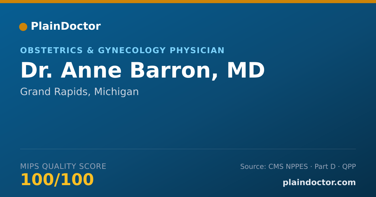 Shareable card for Anne Barron, MD - Obstetrics & Gynecology Physician, Grand Rapids, MI