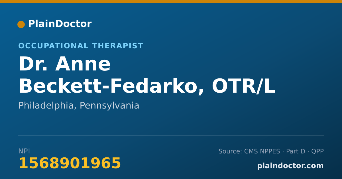 Shareable card for Anne Beckett-Fedarko, OTR/L - Occupational Therapist, Philadelphia, PA